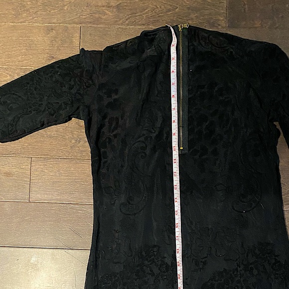 Paisley Pattern Sheer Black Dress & Slip dress - Picture 4 of 5